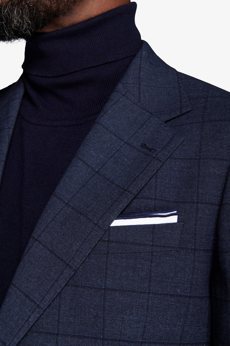 Giacca finestrata blu