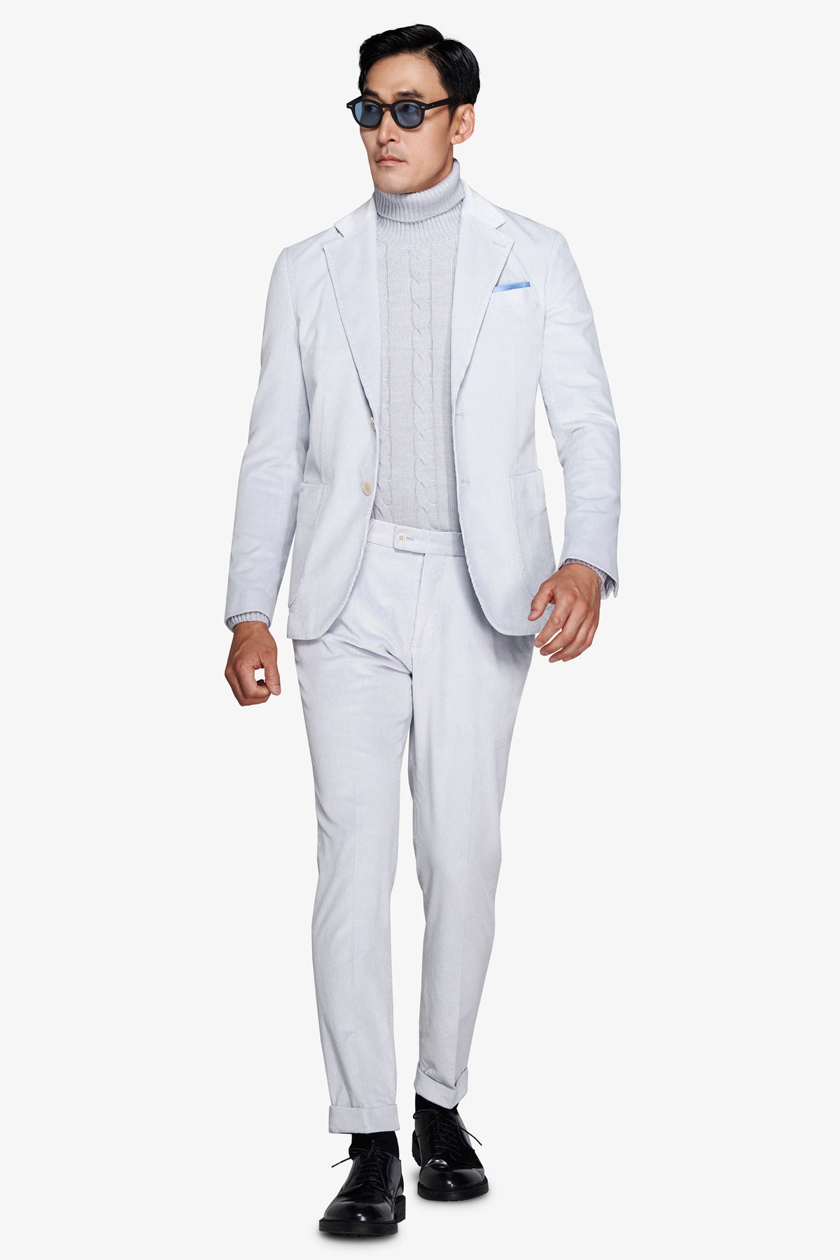 Giacca velluto a coste celeste