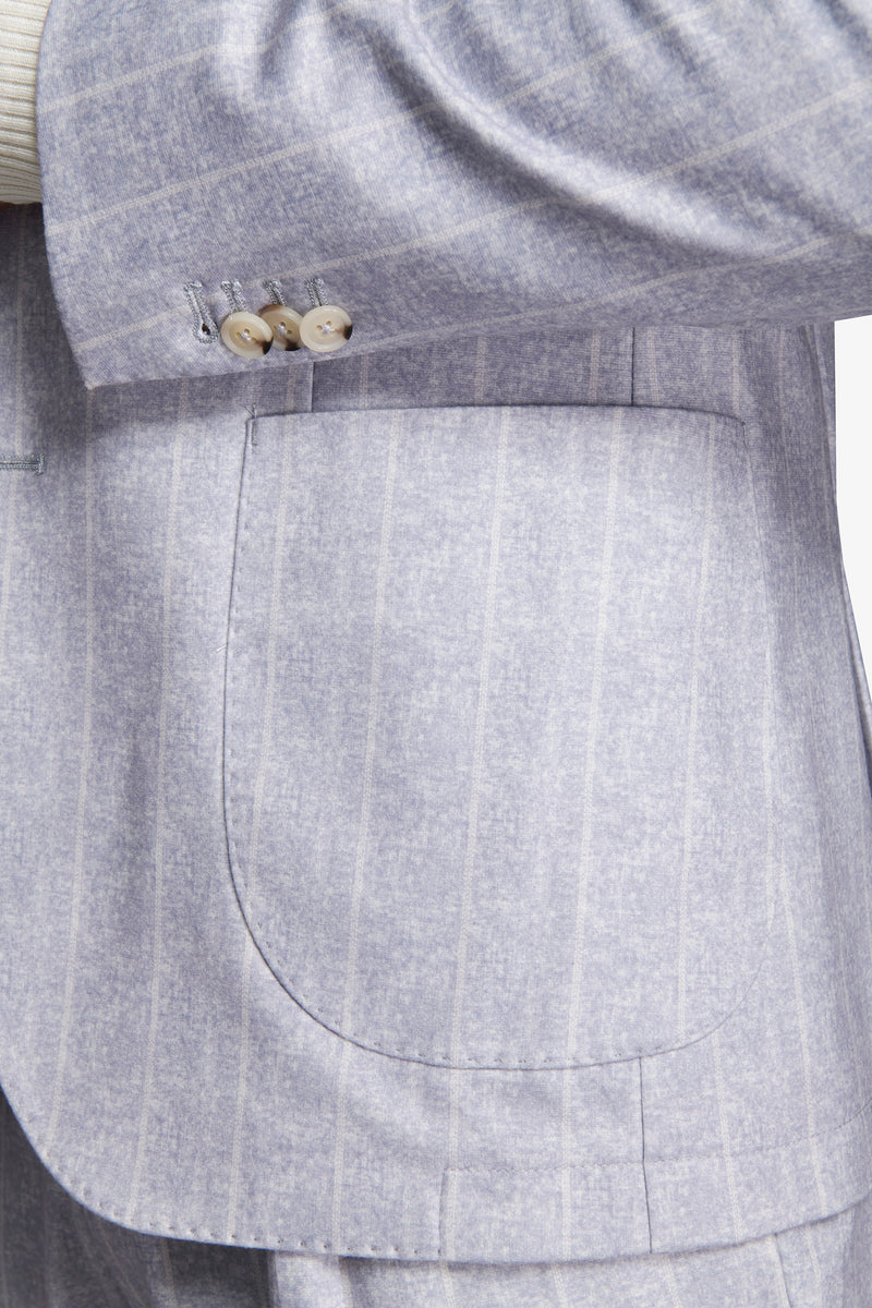 Giacca gessata celeste