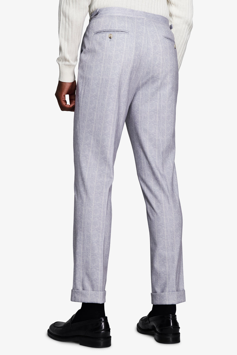 Pantaloni gessati celesti