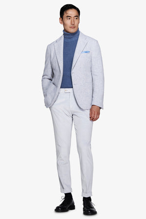 Giacca jersey melange celeste