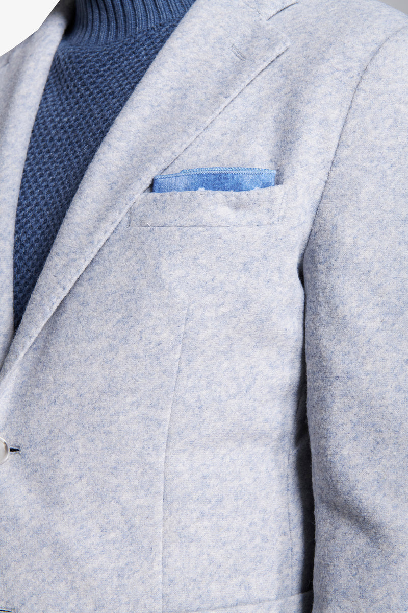 Giacca jersey melange celeste