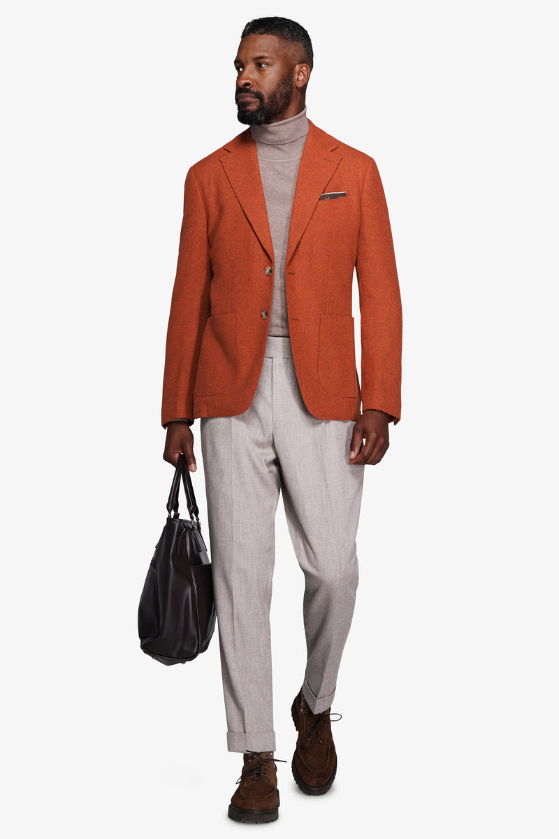 Giacca sfoderata melange arancio