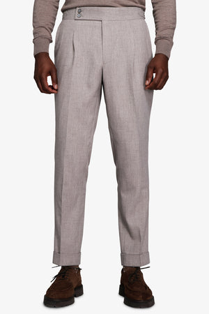 Pantalón efecto franela gris tórtola