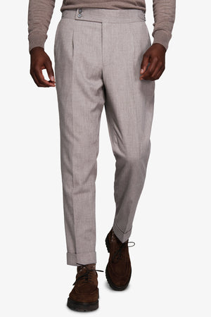 Pantalón efecto franela gris tórtola