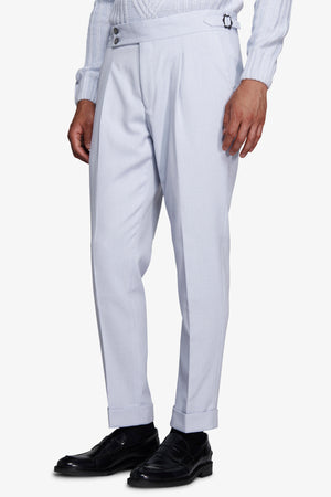 Pantalón efecto franela celeste