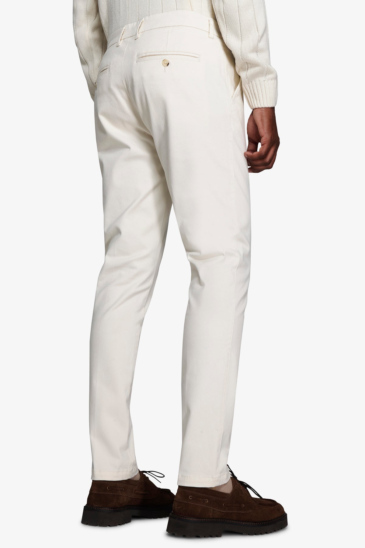 Pantaloni chino gabardina off white