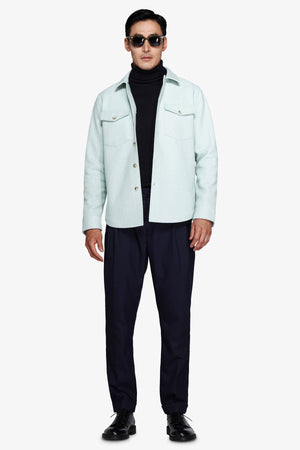 Aquamarine flannel effect overshirt