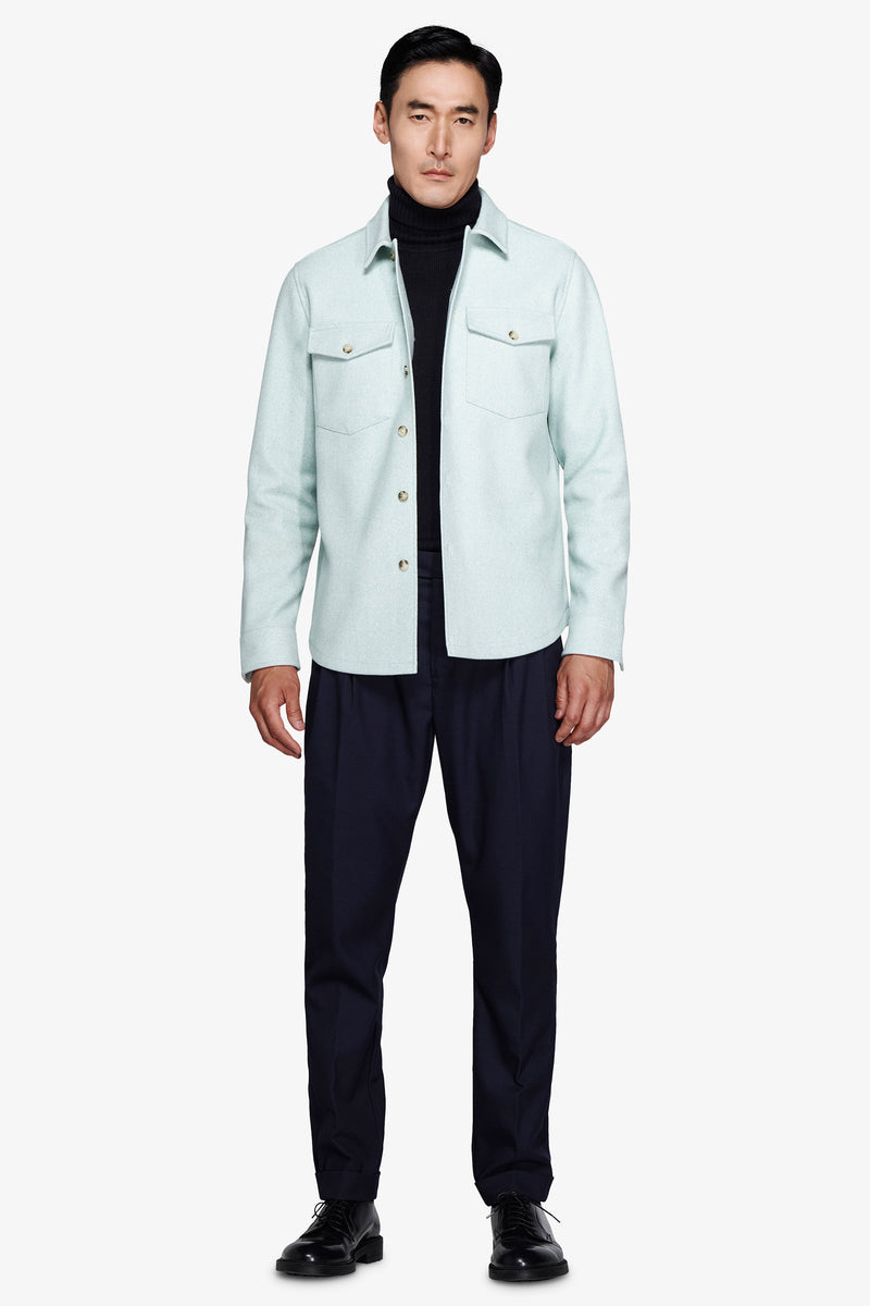 Overshirt effetto flanella verde acqua