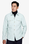 Overshirt effetto flanella verde acqua