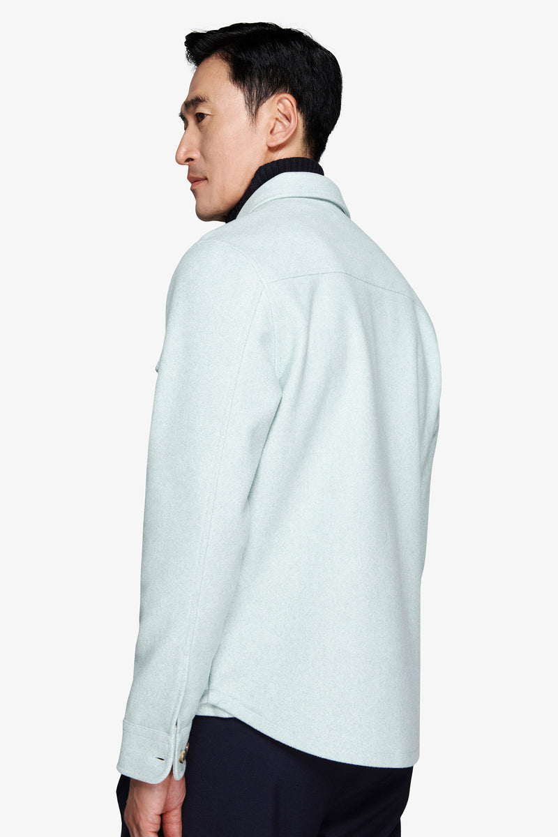 Overshirt effetto flanella verde acqua