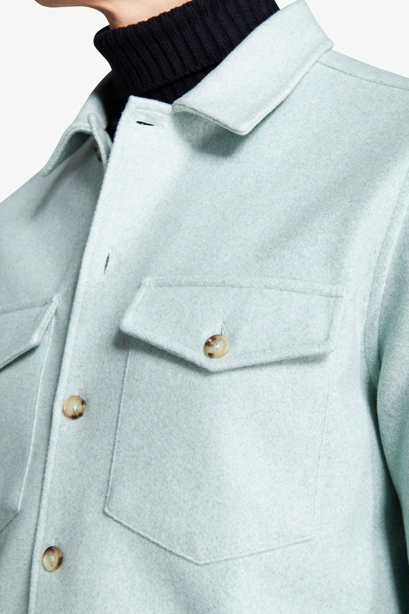 Overshirt effetto flanella verde acqua