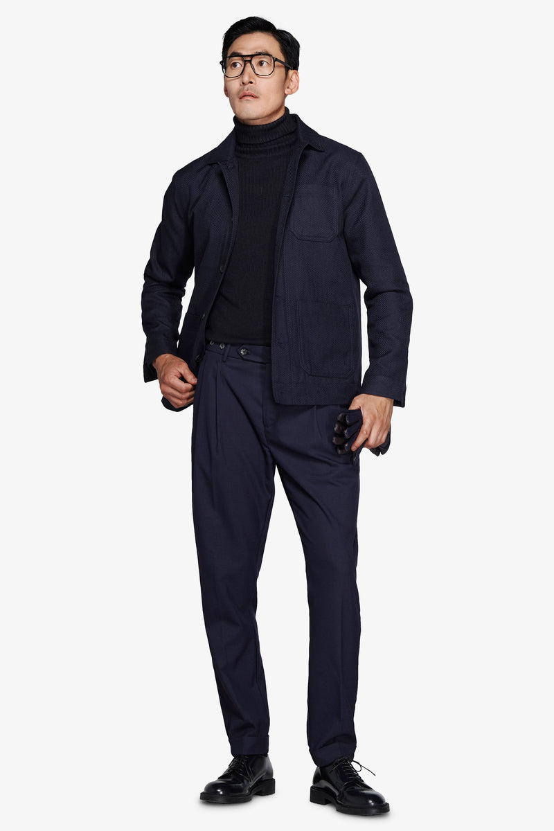 Veste courte à chevrons bleus