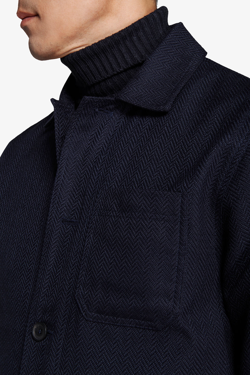 Veste courte à chevrons bleus