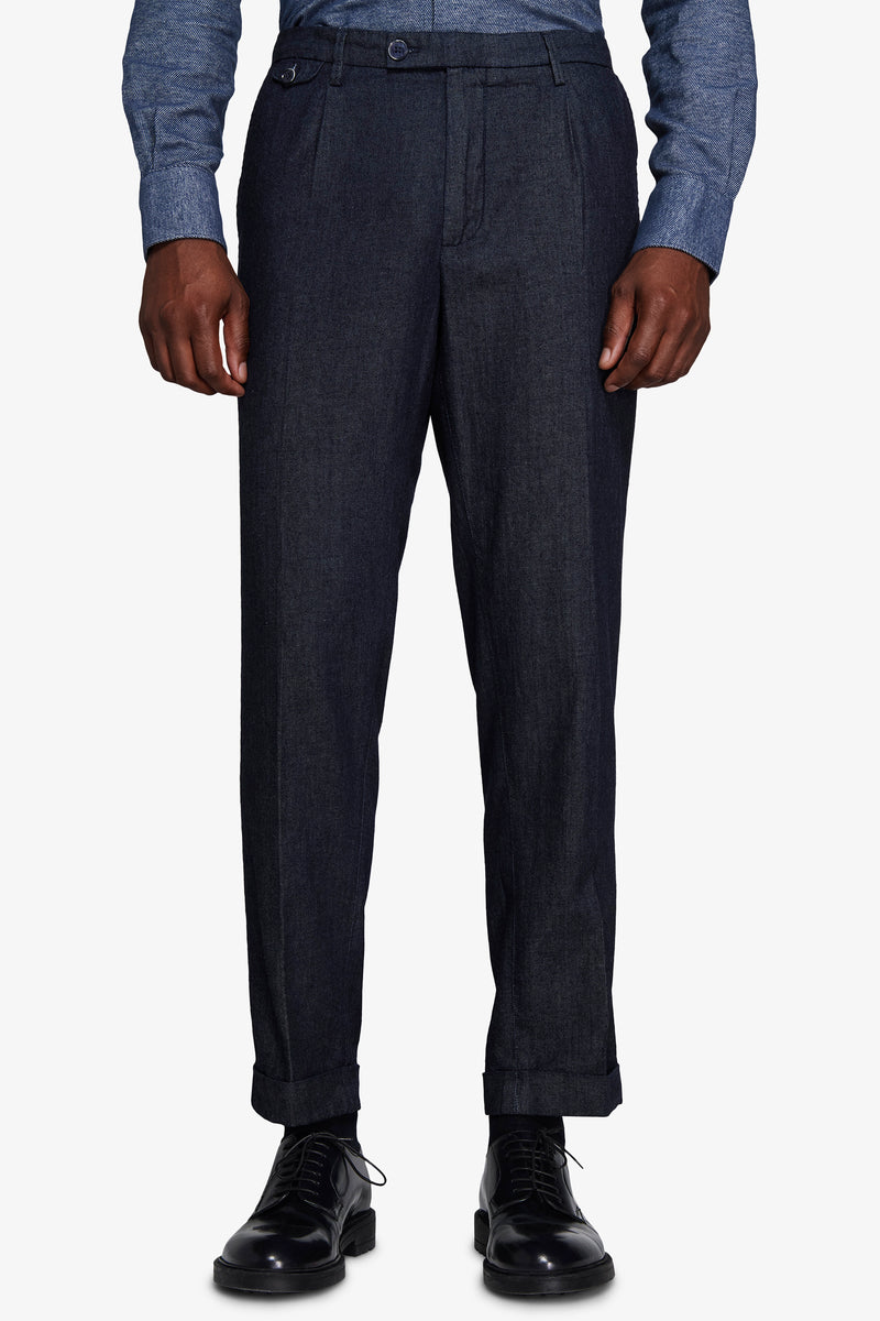 Pantaloni effetto denim blu