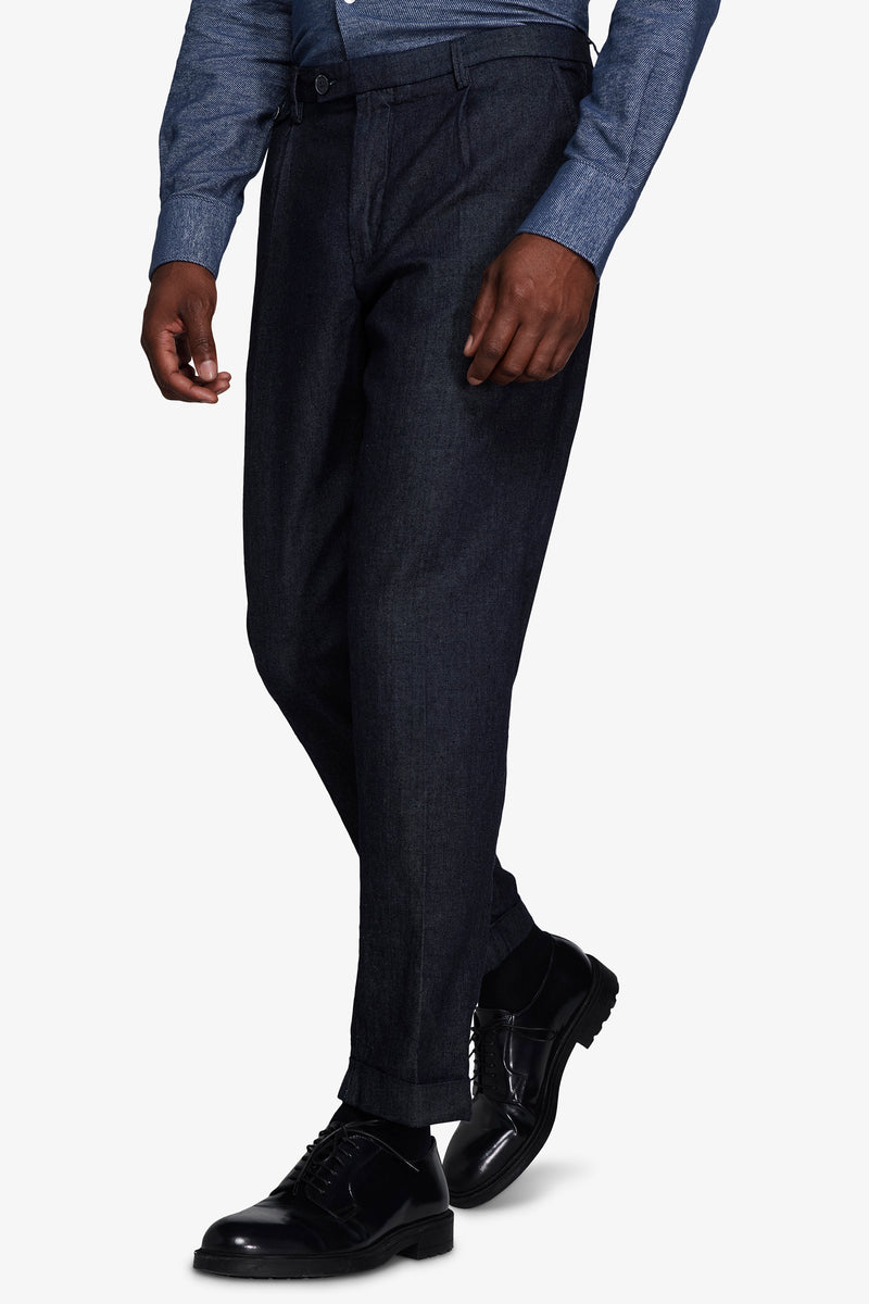 Pantaloni effetto denim blu