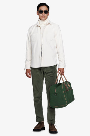 Overshirt effetto velluto a coste panna