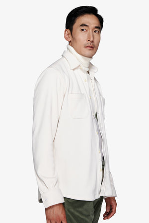 Overshirt effetto velluto a coste panna