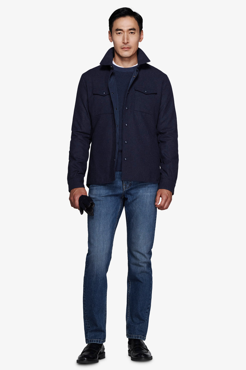 Avion melange flannel-effect overshirt