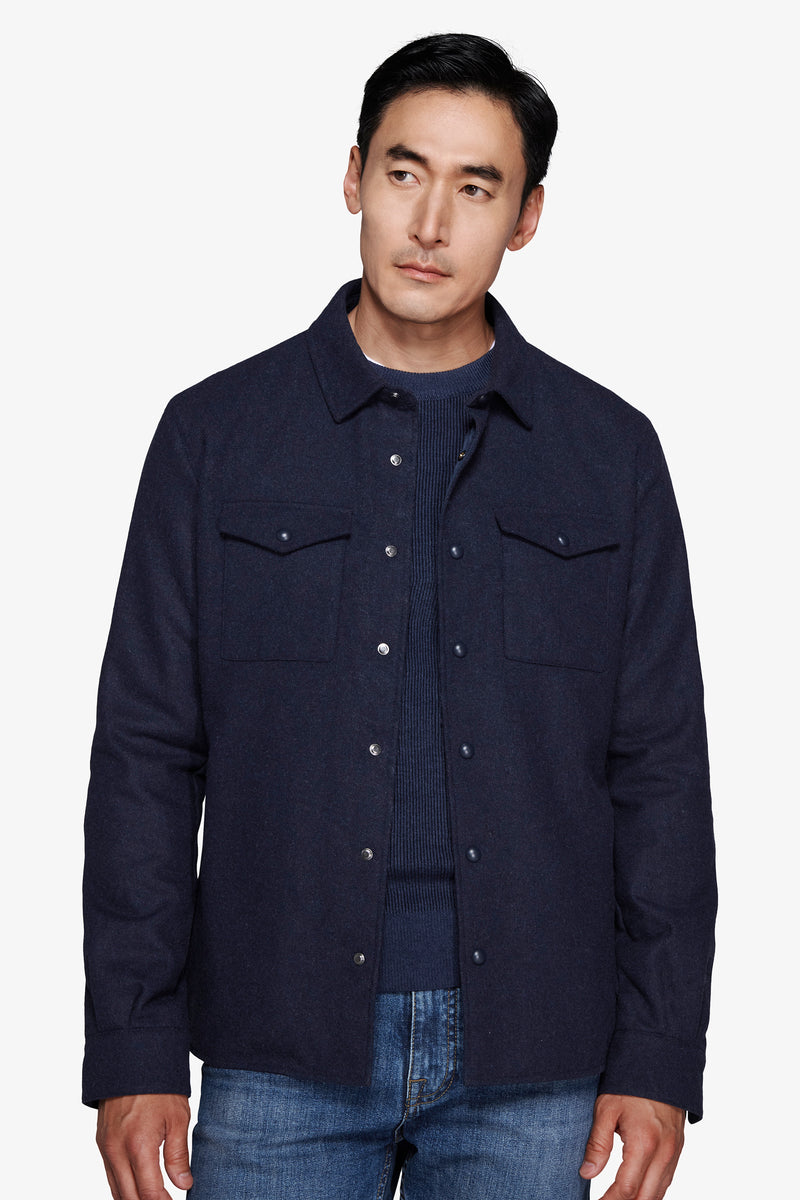 Avion melange flannel-effect overshirt