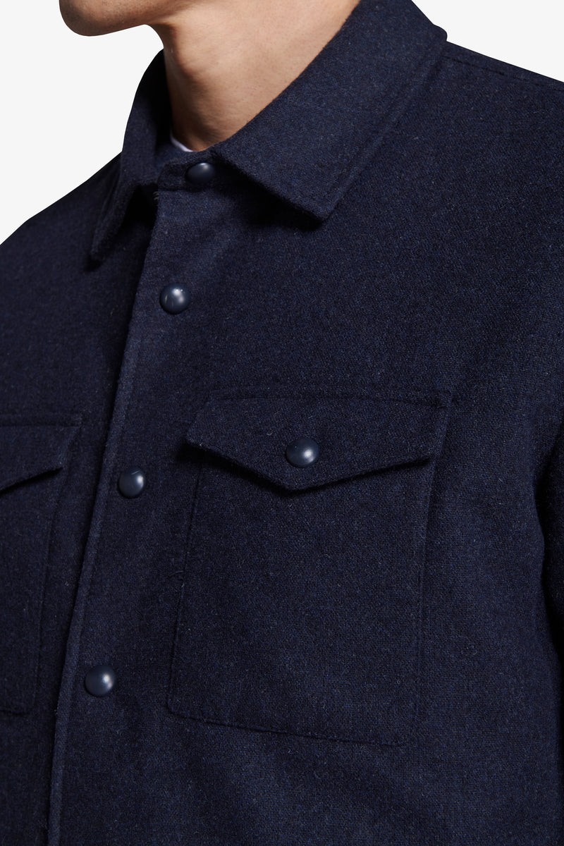 Avion melange flannel-effect overshirt