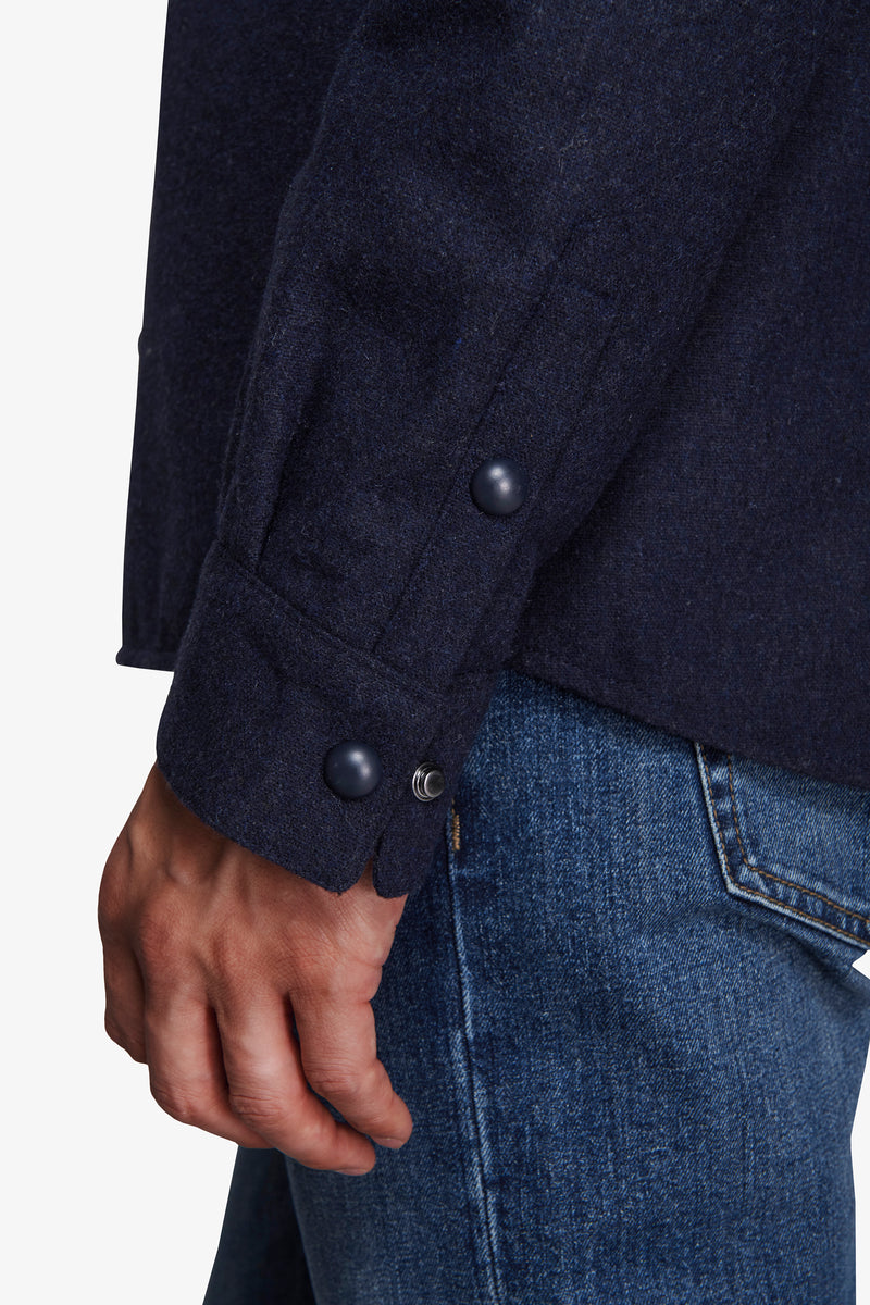 Avion melange flannel-effect overshirt