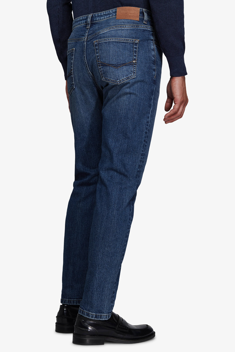 Pantaloni denim blu medio