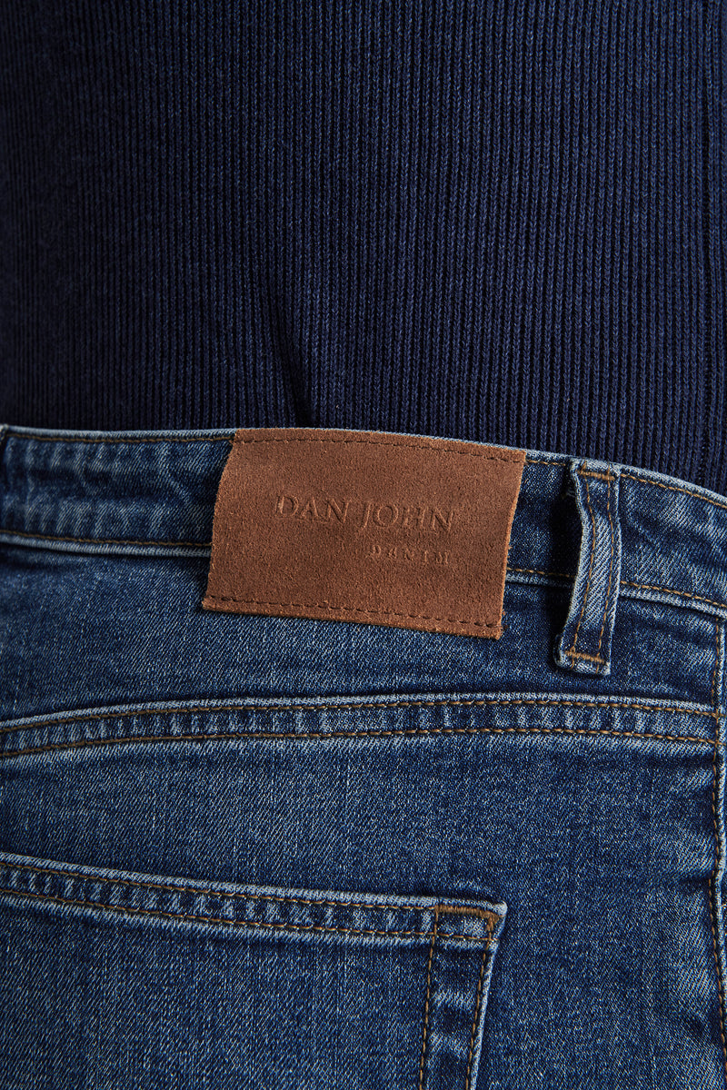Pantaloni denim blu medio