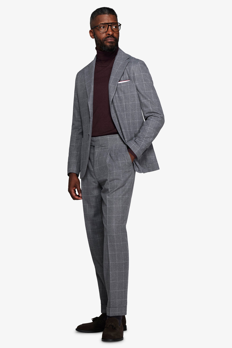 Giacca finestrata grigio medio