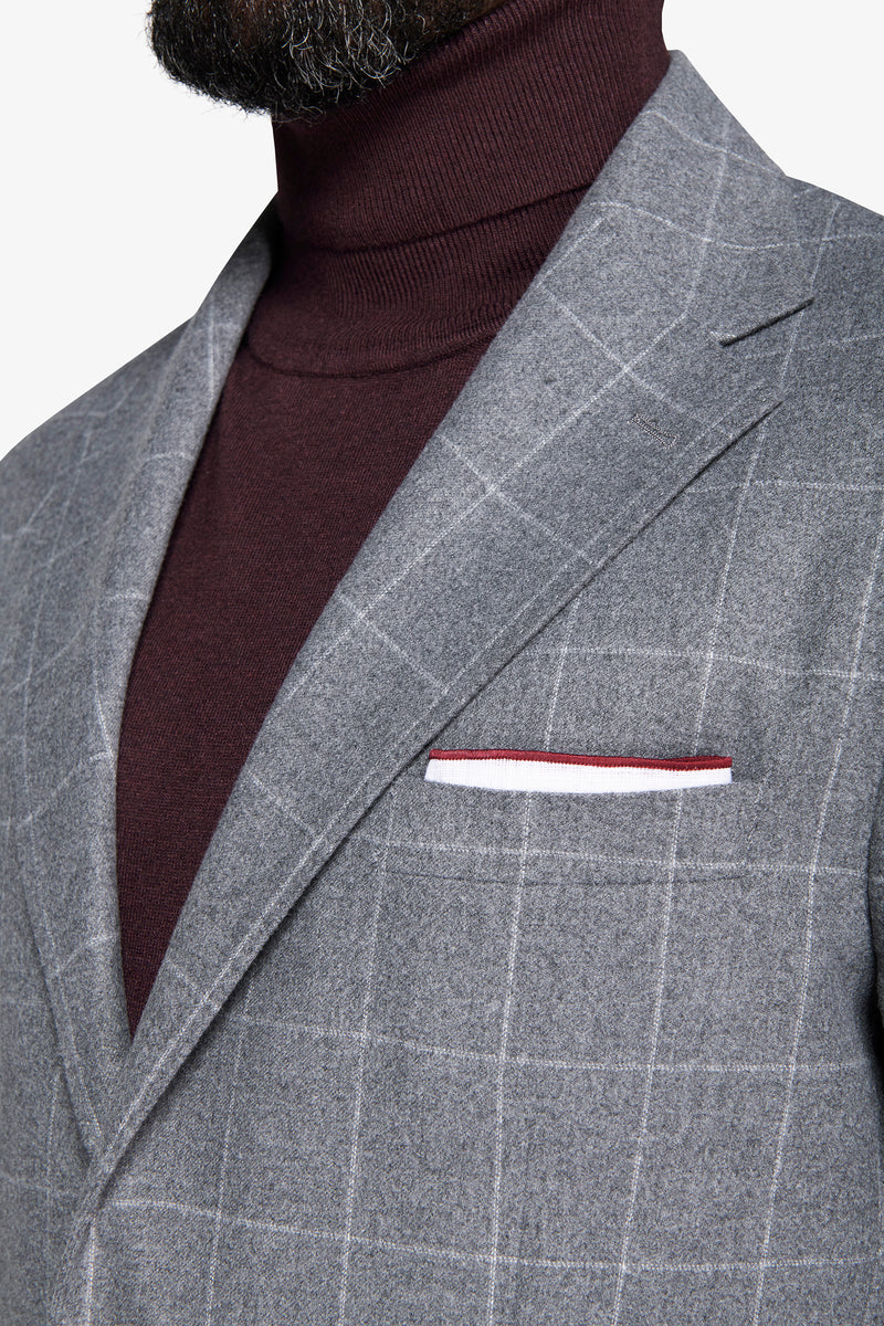 Giacca finestrata grigio medio