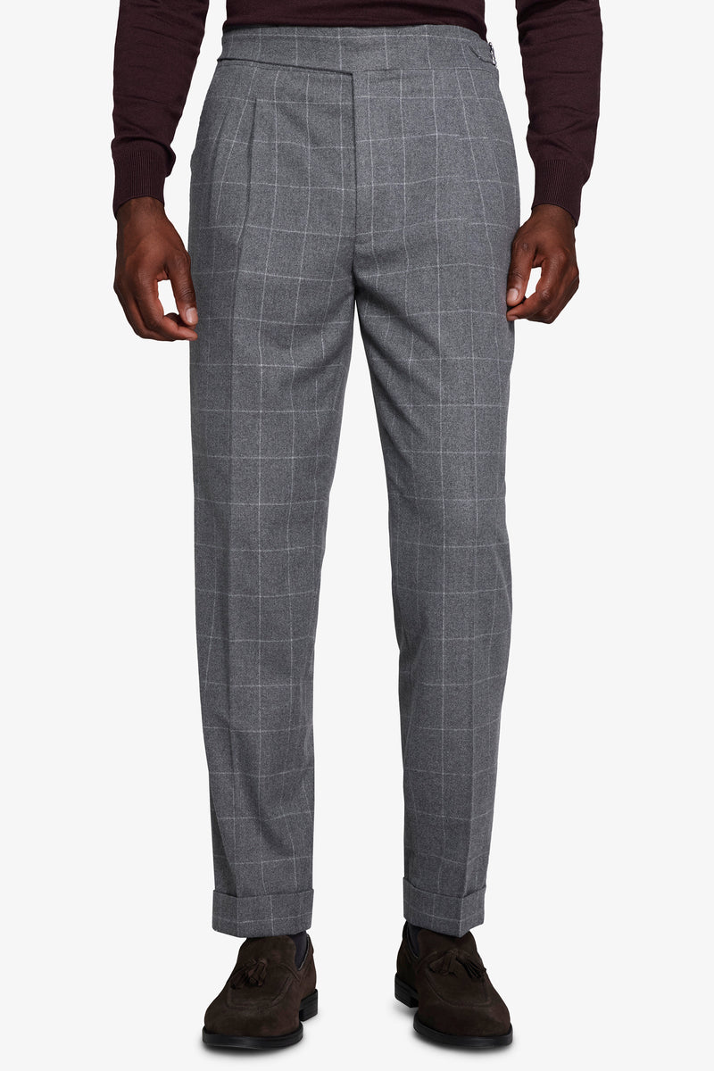 Pantaloni finestrati grigio medio