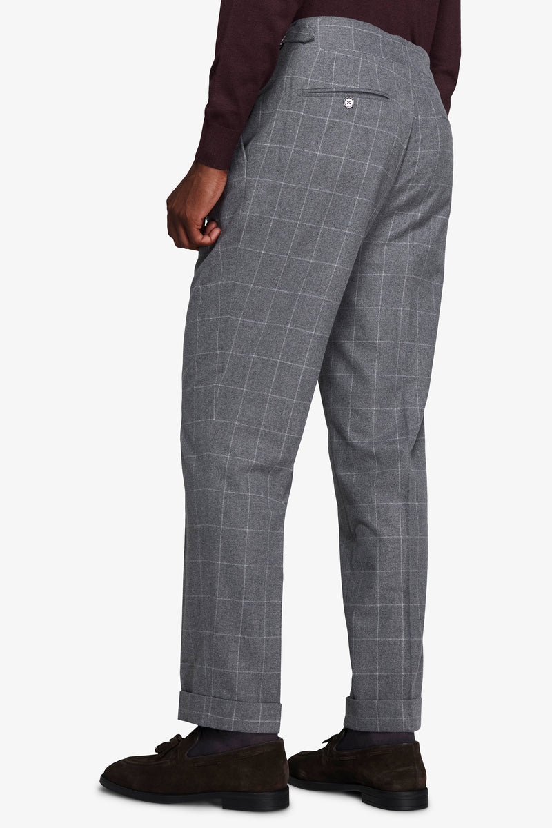 Pantaloni finestrati grigio medio