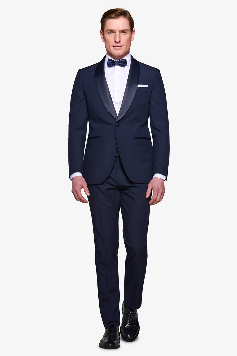 Abito smoking rever sciallato blu-Dan John