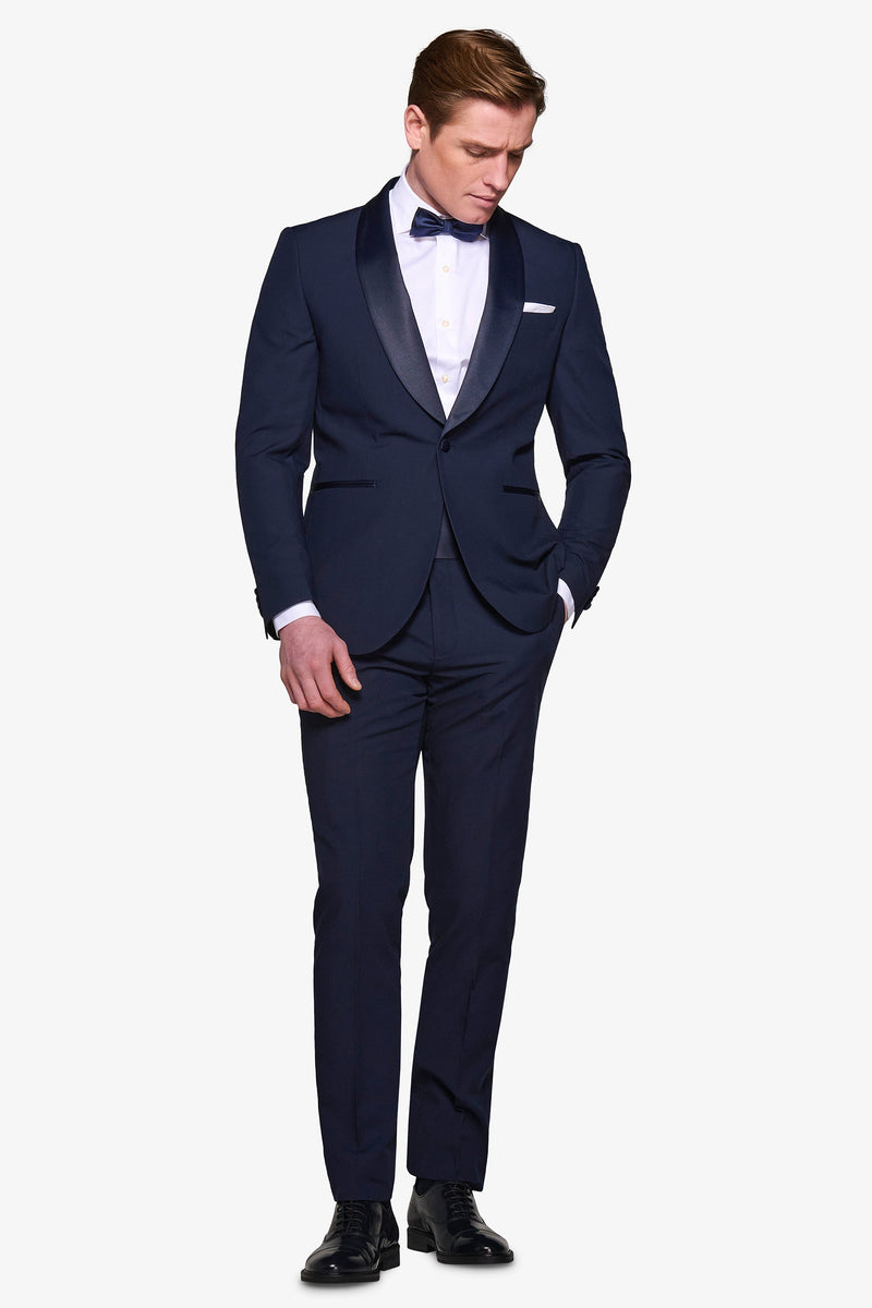 Abito smoking rever sciallato blu-Dan John