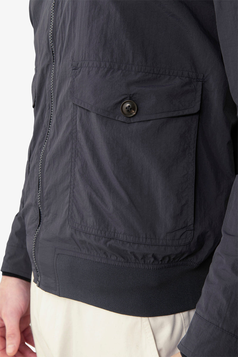 Bomber tasche con pattina blu-Dan John