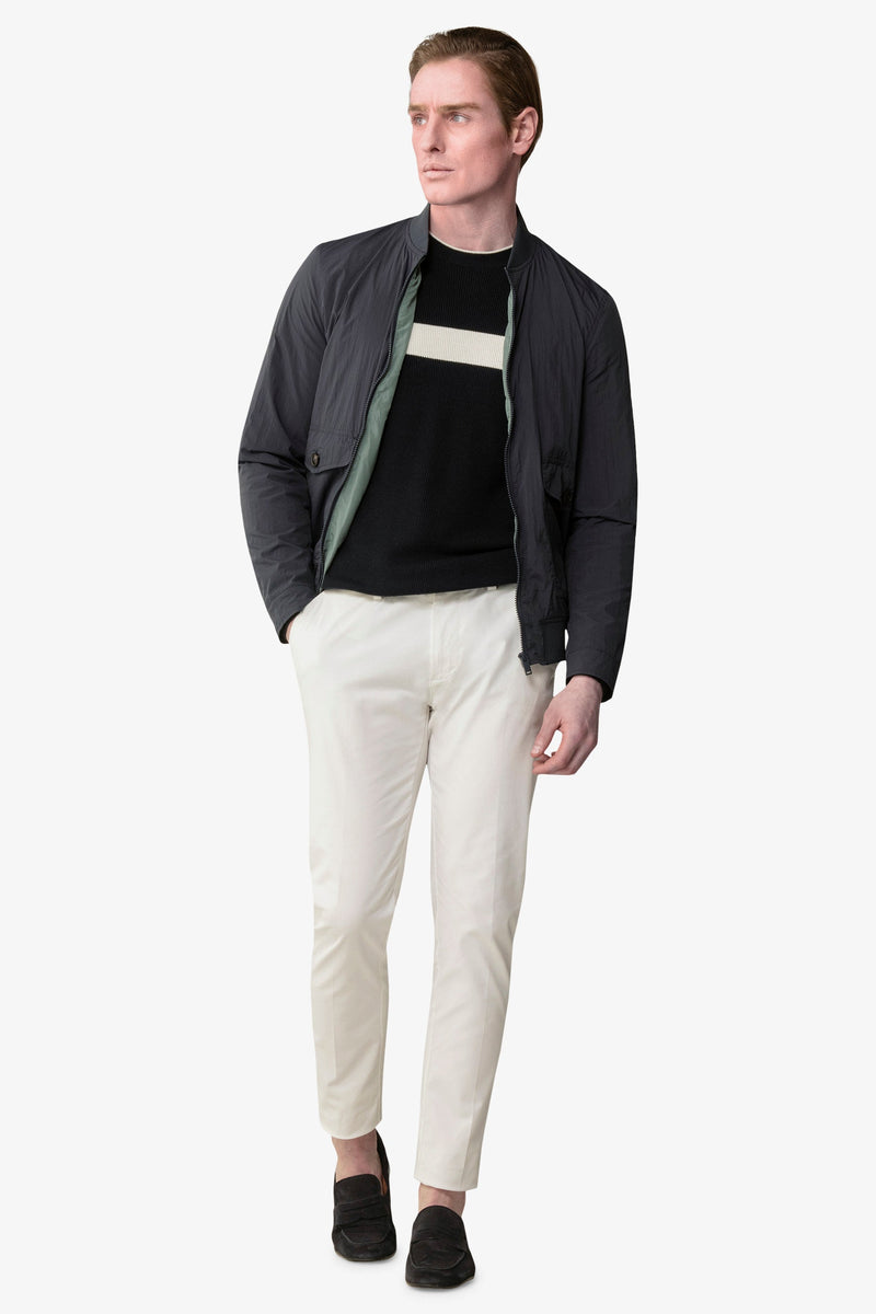 Bomber tasche con pattina blu-Dan John