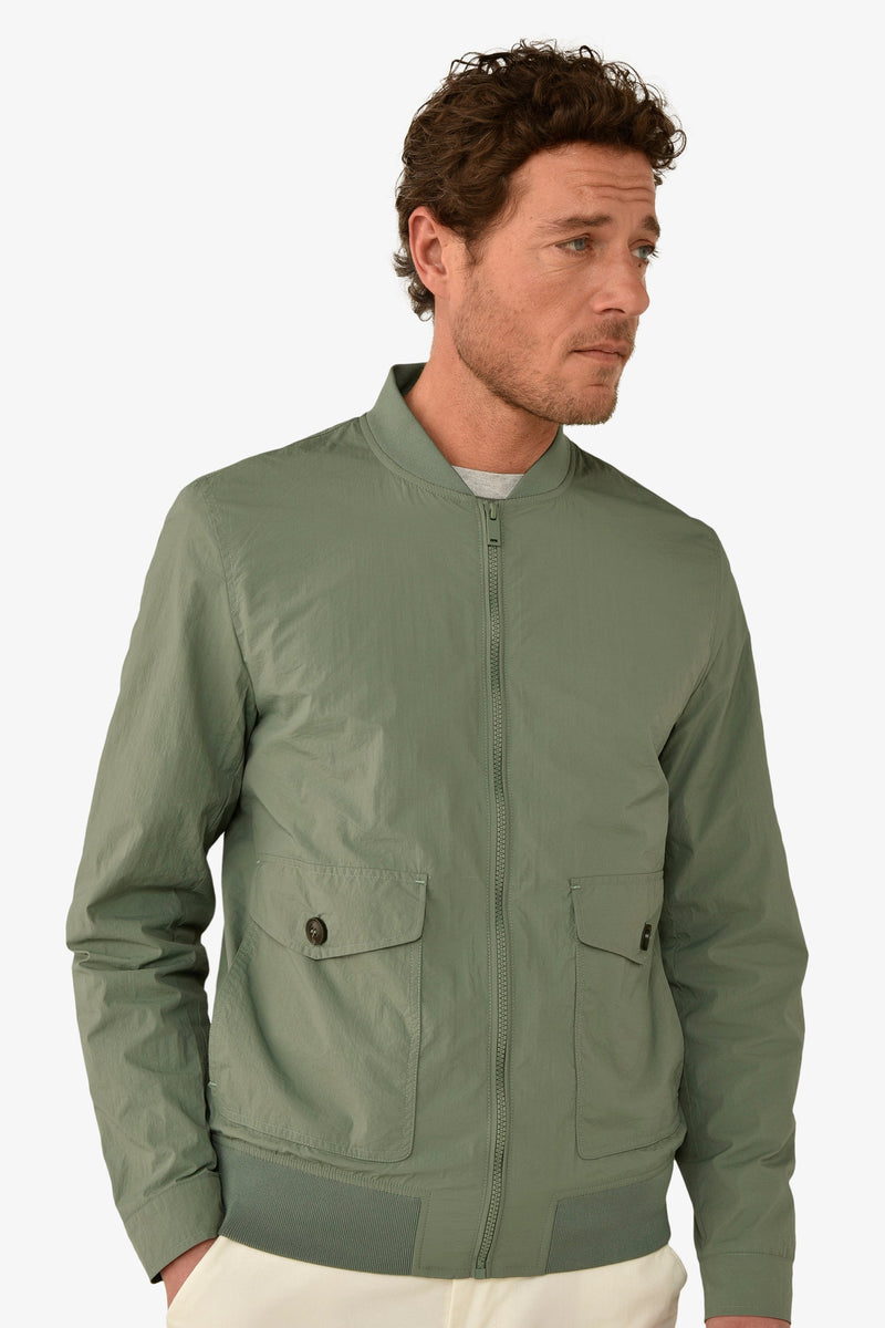 Bomber tasche con pattina verde malva-Dan John