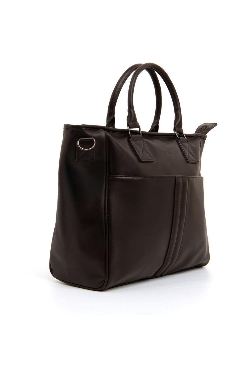 Sac brun foncé à double poignée