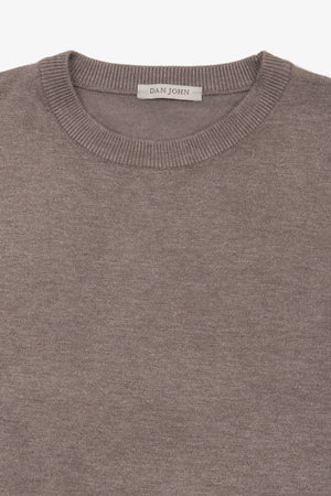 Maglia girocollo basic tortora-Dan John