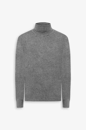 Pull à col roulé basique gris moyen