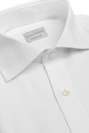 Regular-fit white Oxford shirt