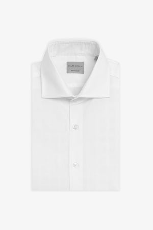 Regular fit white piquet shirt