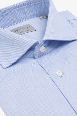 Regular fit light blue piquet shirt