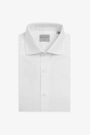 Slim-fit white Oxford shirt