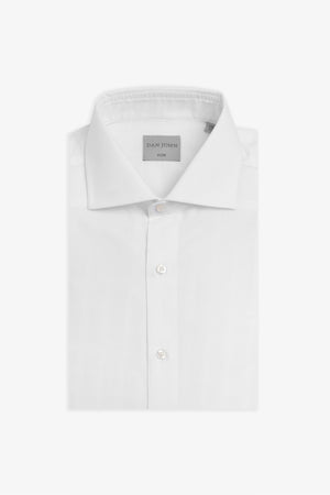 White piquet slim shirt