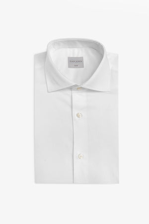 Camisa slim de sarga de color blanco liso