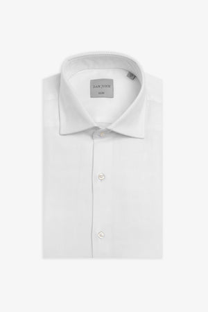 Slim-fit white textured ‘la Picoco’ shirt