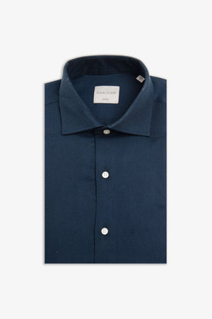 Slim-fit blue textured ‘la Picoco’ shirt