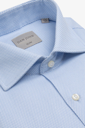 Slim-fit sky blue textured ‘la Picoco’ shirt