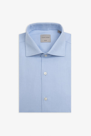 Slim-fit sky blue textured ‘la Picoco’ shirt